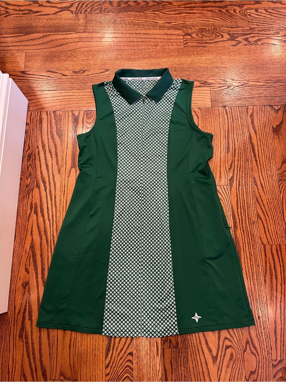 Tuckernuck Green and White Sleeveless Mini Dress